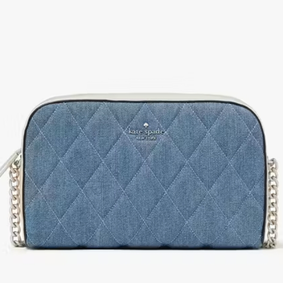 Kate Spade-Carey Denim Camera Crossbody Bag (Blue / White 💙🤍) - Picture 2 of 13